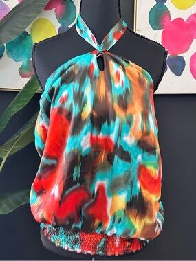 Y2K Halter Neck Top with keyhole Detail